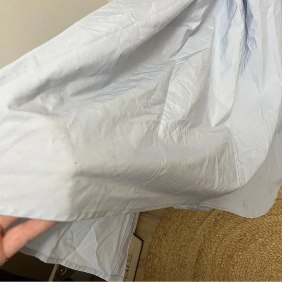 By Anthropologie Pleated Buckle Midi Shirt Dress Size 16W Blue - Picture 9 of 9